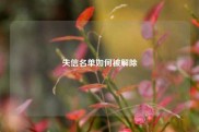失信名单如何被解除