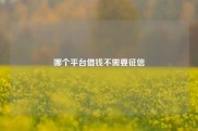 哪个平台借钱不需要征信